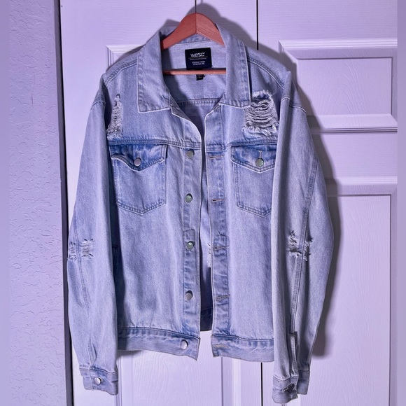 WESC Men’s Denim Jacket - Blue/Yellow - Size M - Picture 1 of 5